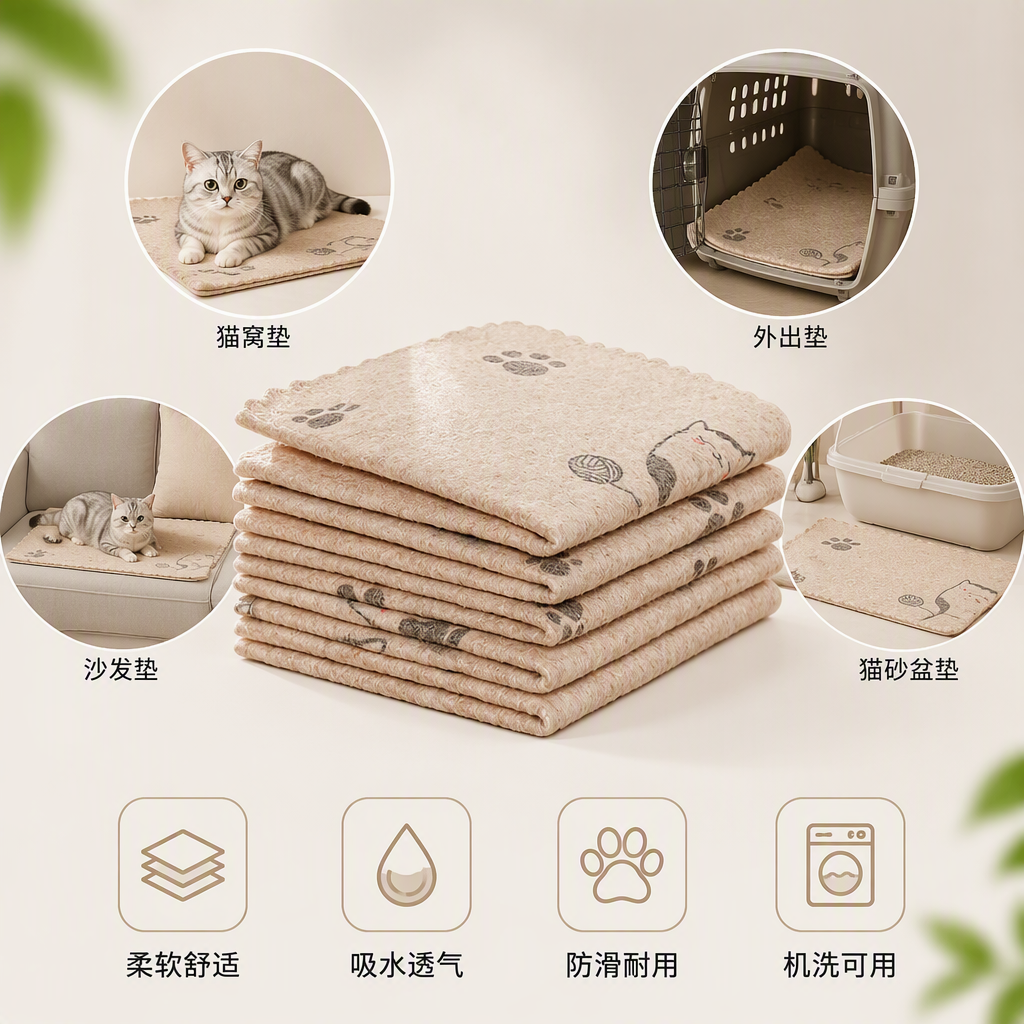 【CL】 25Q4#191  油利厨米色丝瓜络抹布洗碗巾厨房清洁手撕多用途家用百洁布