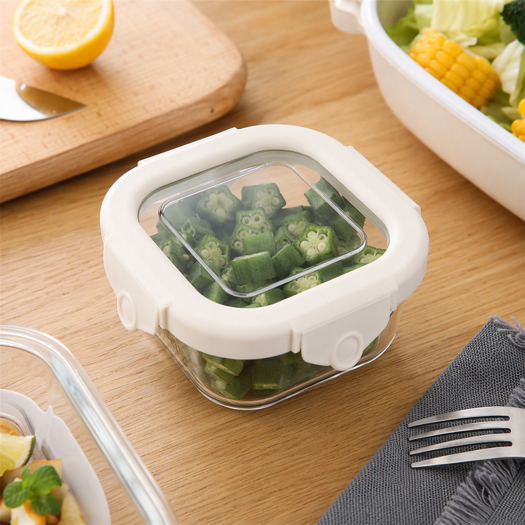 【CL】26Q3#1638 Glass food preservation lunch box, multi-functional portable instant noodle bowl, student household tableware details Picture