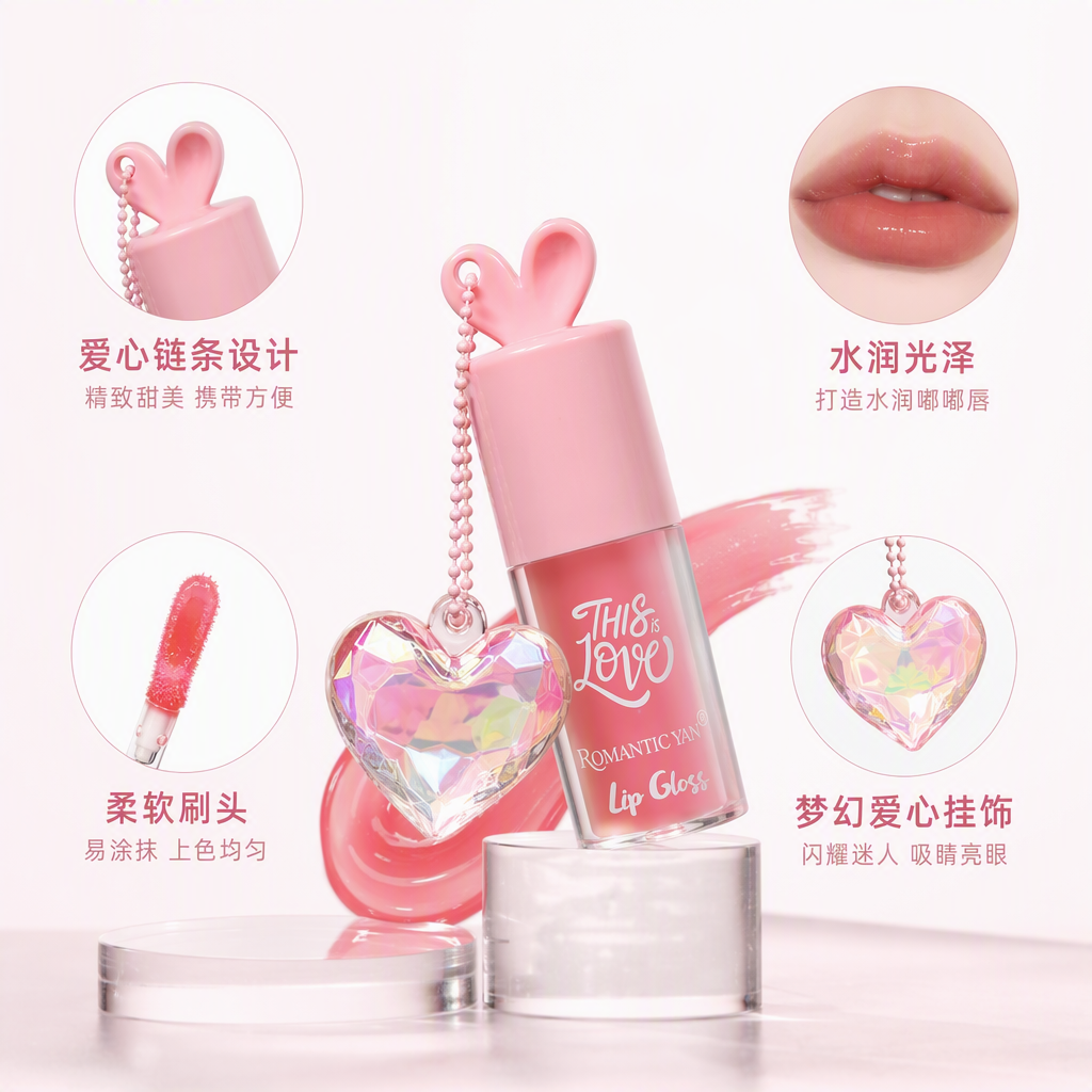 Color rosa corazón decorativo labial stand de exhibición gabinete de belleza stand de lápiz labial estante de almacenamiento cosmético ideas ideas regalos regalos