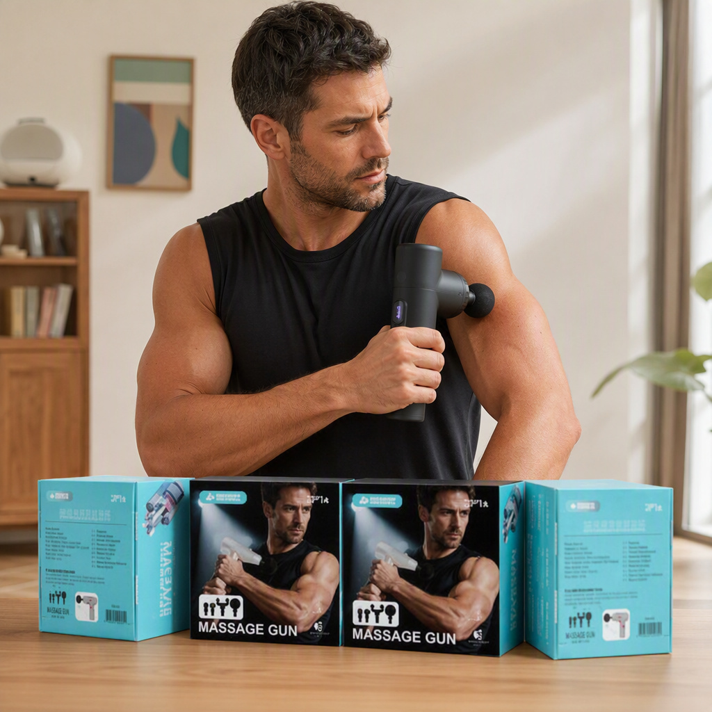 Caja de embalaje negra portátil arma de masaje relajación muscular profunda fisioterapeuta deportivo artículos de fitness para el hogar details Picture