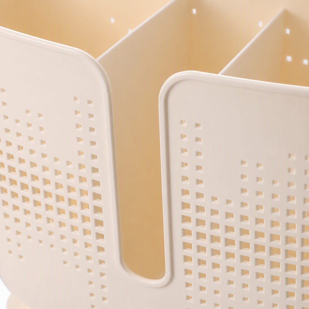 【CL】26Q3#0140 meters white hollowed-out grid kitchen storage cylinder, plastic tabletop divider box, chopstick storage box Specification image
