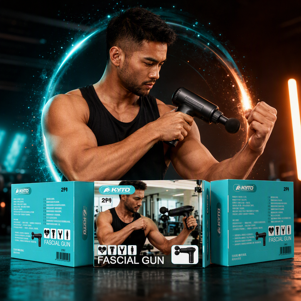 Caja azul arma fascia relajación profunda masaje muscular equipo portátil de fisioterapia deportiva Specification image