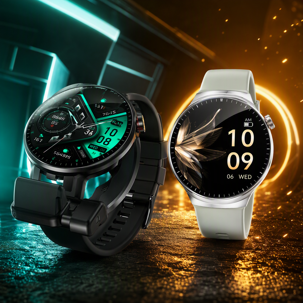 Fashionable multi-functional smartwatch in black and white, suitable for both men and women, featuring Bluetooth connection for sports and health monitoring, a trendy model Specification image