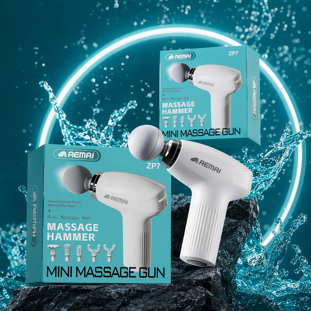 The AEMAI multi-functional portable massage gun is a home physiotherapy device for deep muscle relaxation and fatigue relief Specification image