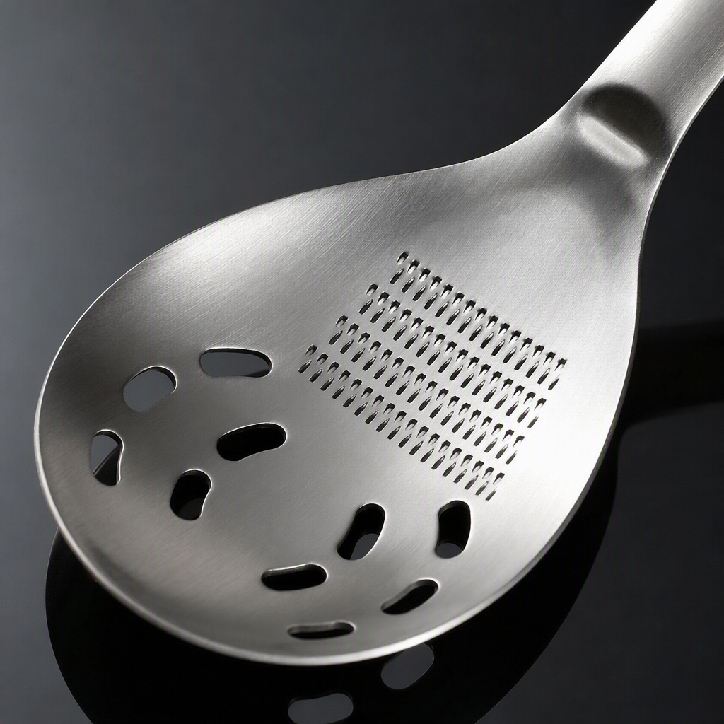The stainless steel strainer, egg yolk container, and kitchen cooking tool above the white bowl are durable and practical Application Scenario