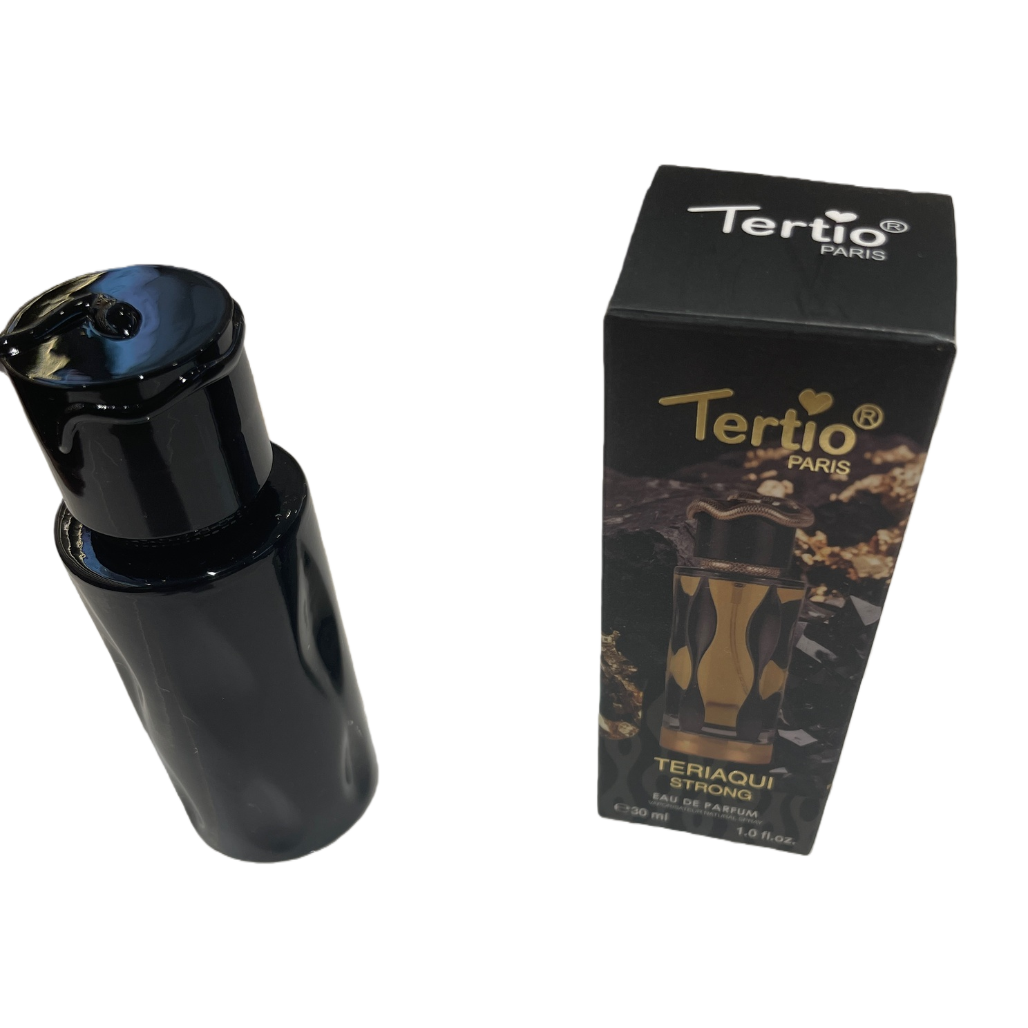 High-end black perfume bottle with black packaging box, simple and fashionable gift box for women and men's fragrance packaging accessories Item Picture