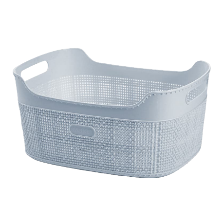 【CL】26Q3#5006 light grey woven texture hand-held multi-functional storage basket, storage basket, plastic bamboo organizing box, household storage supplies Application Scenario