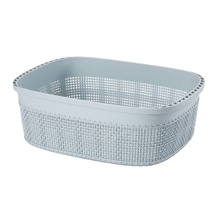 【CL】26Q3#5007 Light blue portable plastic storage basket, multi-functional storage basket, home organizing and storage box, bamboo vegetable basket, plastic basket, storage basket Application Scenario