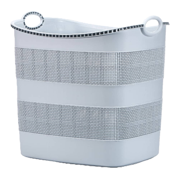 [CL] 26Q3#5010 gris claro plata lentejuelas rayas cesta de almacenamiento de mano cesta de bambú plástico multifuncional organizador caja de almacenamiento para el hogar Application Scenario