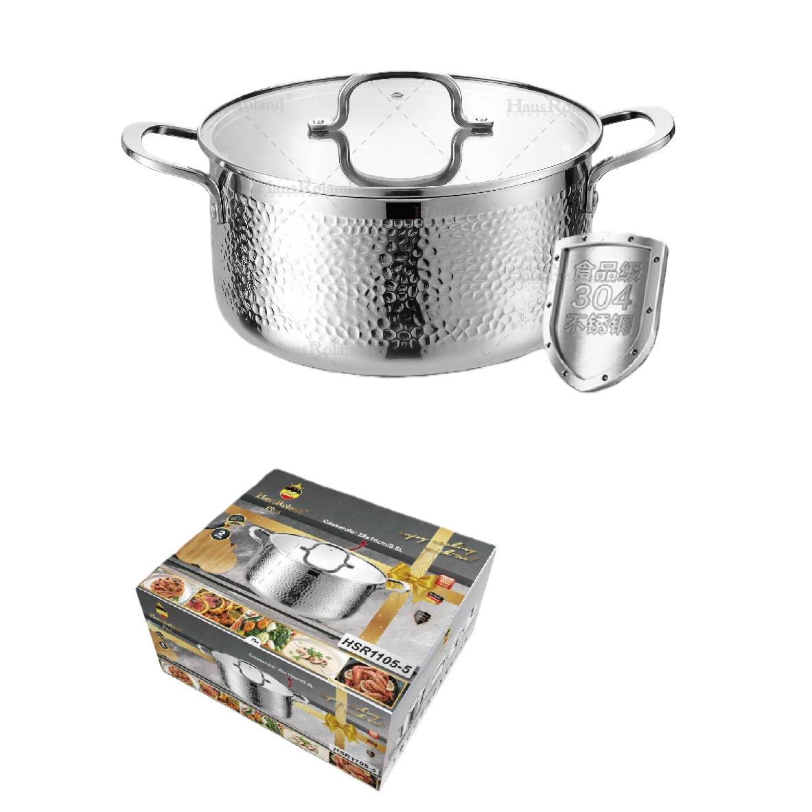 Multifunctional kitchen stew pot, household ceramic soup pot, porridge pot, soup pot, heat-resistant, durable and practical cookware HRS1105-5 details Picture