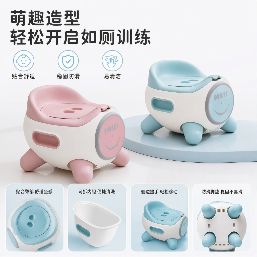 [CL] 26Q3#1806-1 orinal azul rosa para niños con anillo de asiento escalonado orinal para niños orinal para bebés el entrenamiento es conveniente y práctico