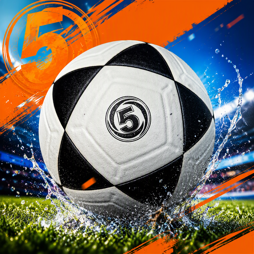 Professional No. 5 PU football training black and white striped match football, wear-resistant and anti-slip standard size Specification image