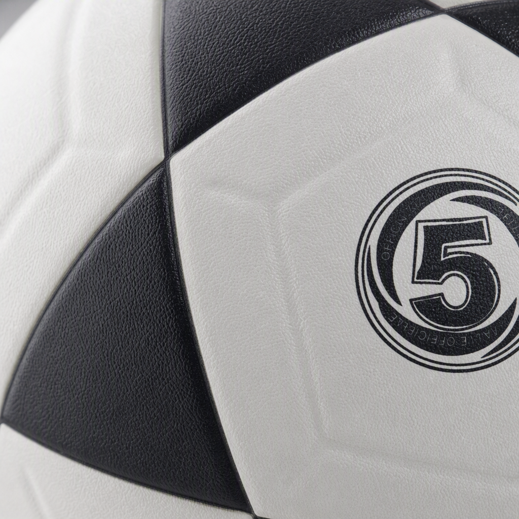 Professional No. 5 PU football training black and white striped match football, wear-resistant and anti-slip standard size Application Scenario