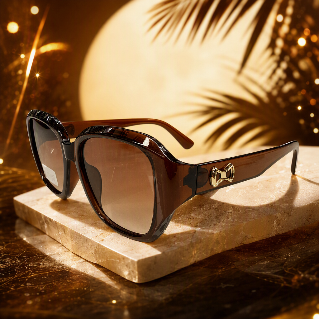 Fashionable and versatile polarized sunglasses, brown gradient lenses, UV-blocking polarized lenses, trendy sunglasses for men and women Specification image