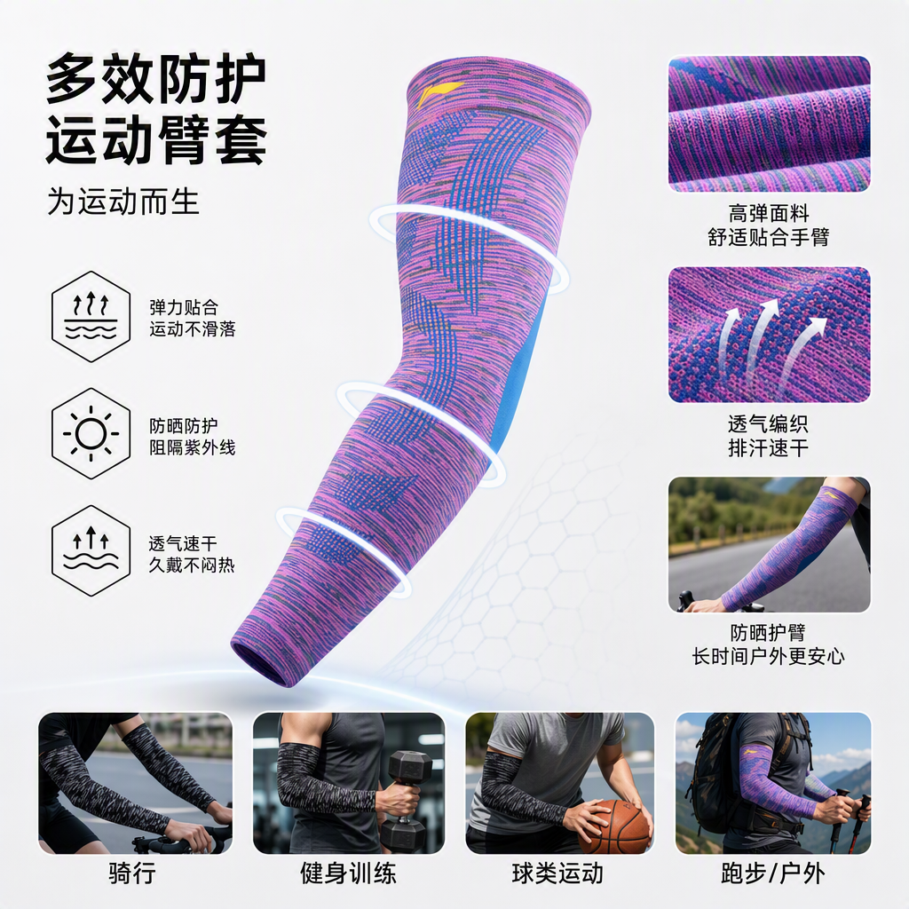 LQAM128透气防晒运动冰袖户外骑行跑步登山防紫外线护臂详情1