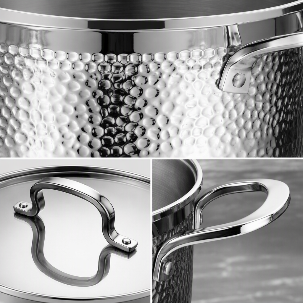 Multifunctional household stainless steel pot, heat-resistant and durable. Kitchen pot for stewing soup, cooking porridge, frying and stir-frying. HRS1105-3 Specification image