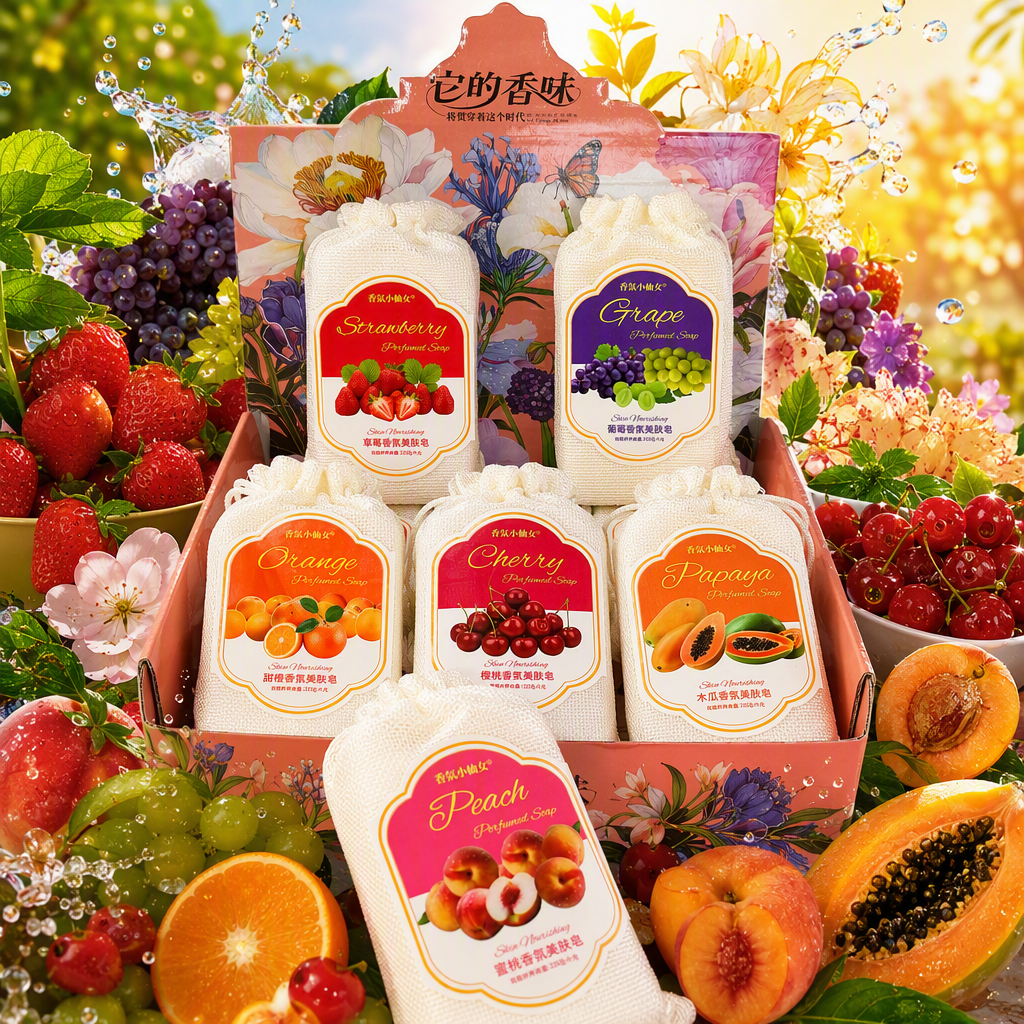 252g Fruit Series Scented Beauty soap Handmade Soap Long-lasting Fragrance Moisturizing Cleansing SOAP