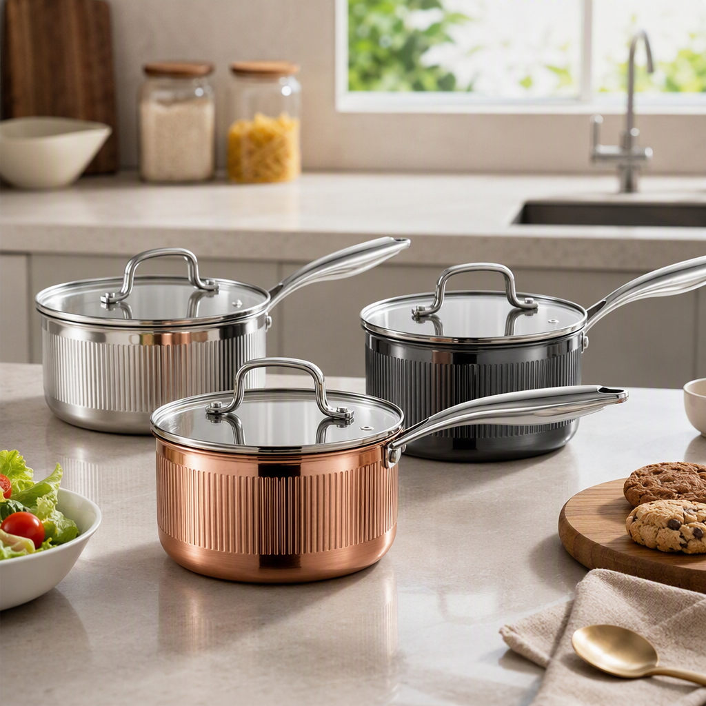 Multi-functional kitchenware set, household pot and pot combination, kitchen cookware and pot set, heat-resistant, durable and practical, silver model HRS1129-2