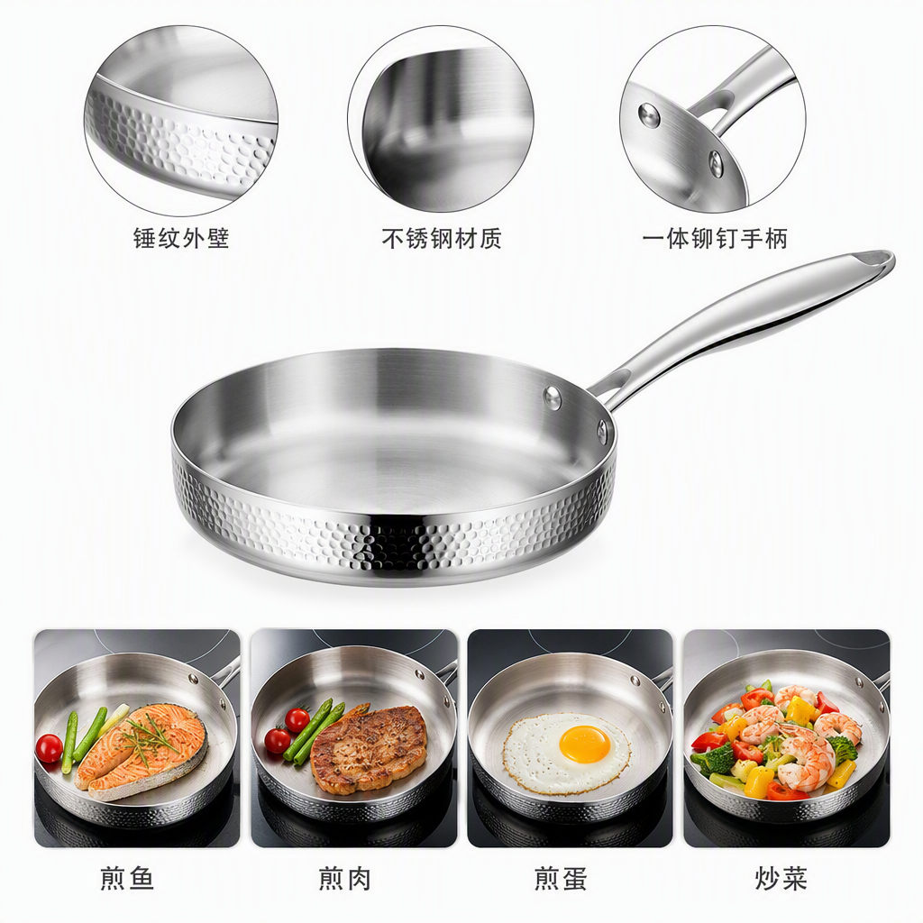 Multi-functional non-stick frying pan, household frying, stir-frying, soup pot, kitchen daily necessities, cookware and utensils HRS1105-7 Item Picture