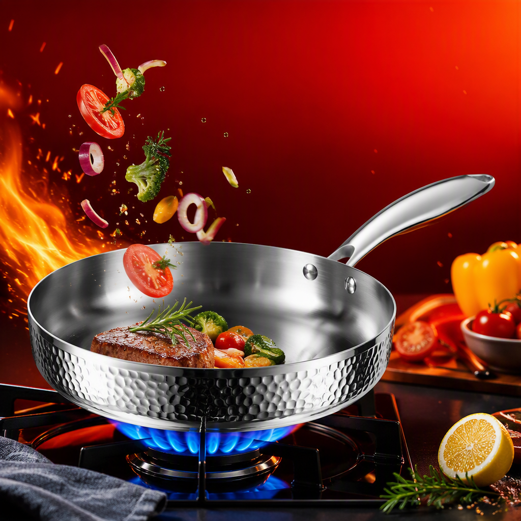Multi-functional non-stick frying pan, household frying, stir-frying, soup pot, kitchen daily necessities, cookware and utensils HRS1105-7 Specification image