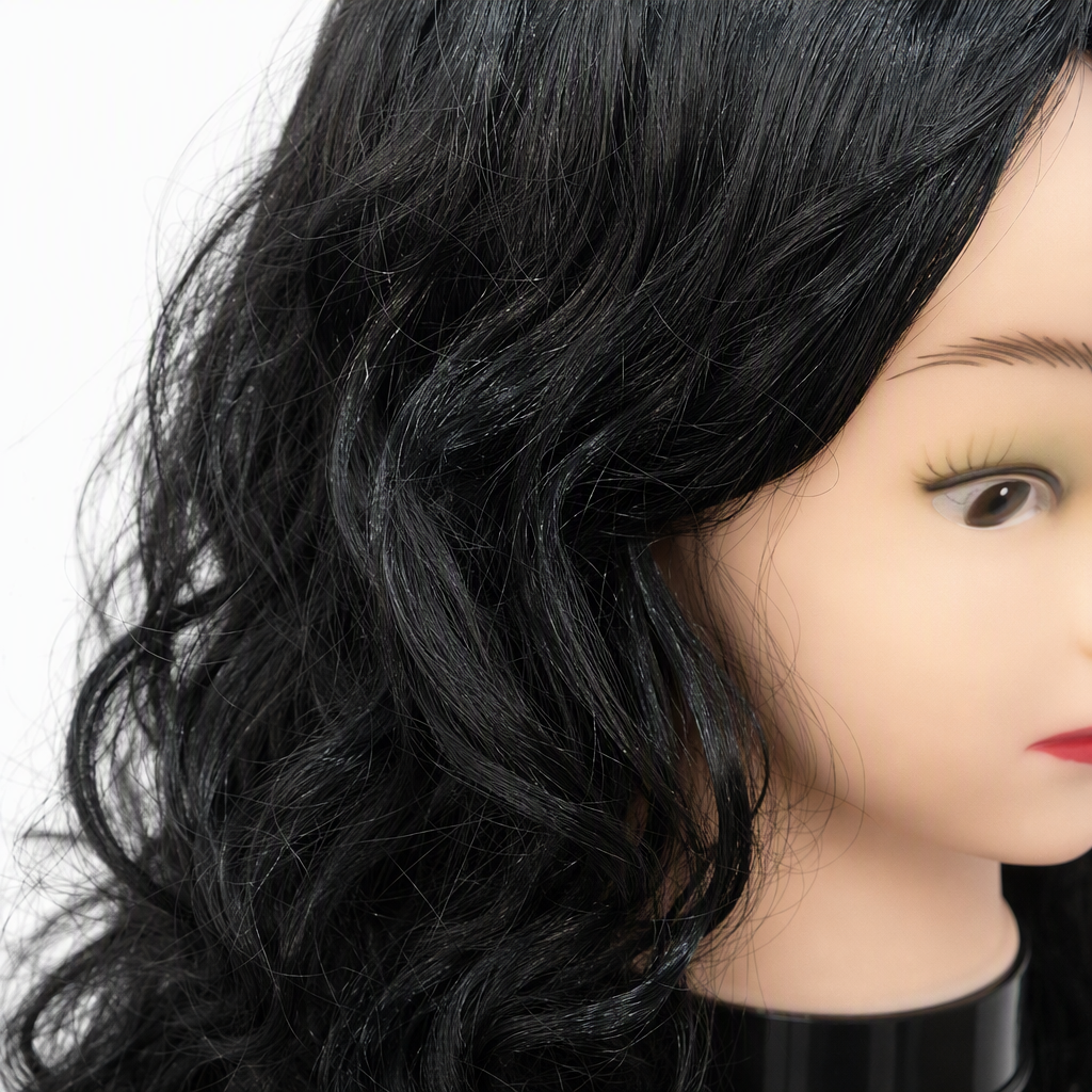 Black curly hair dummy head display model, makeup practice, hairstyle design, hairstyle display props Application Scenario