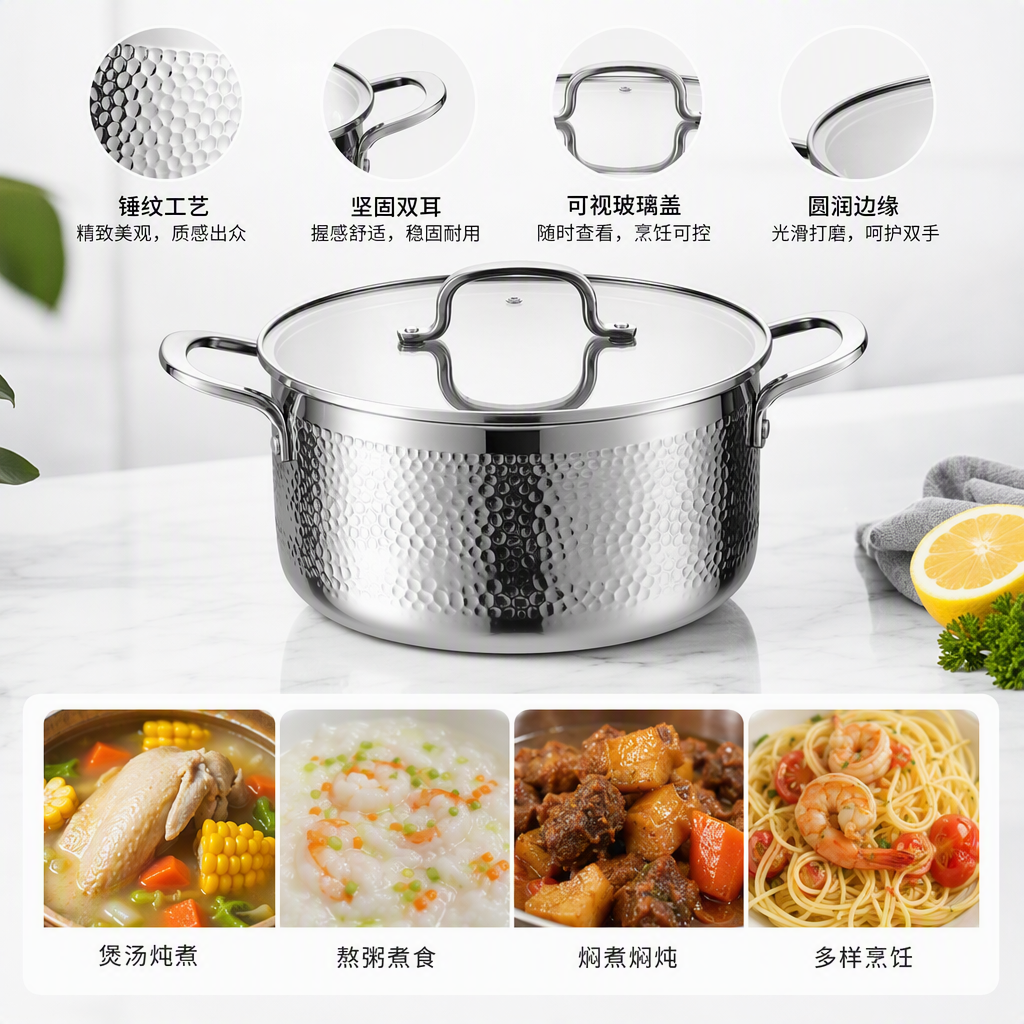 Multifunctional kitchen stew pot, household ceramic soup pot, porridge pot, soup pot, heat-resistant, durable and practical cookware HRS1105-5 Item Picture