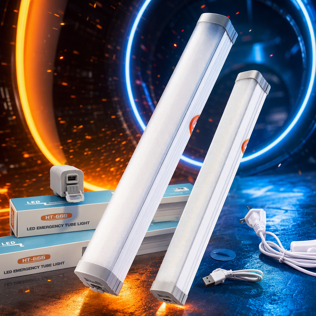 AC/DC universal LED emergency lighting tubes, transparent starry sky covers, white emergency tubes, two long strips, 30 cm and 50 cm grid covers, gray covers, modern living room lighting backup lights Specification image
