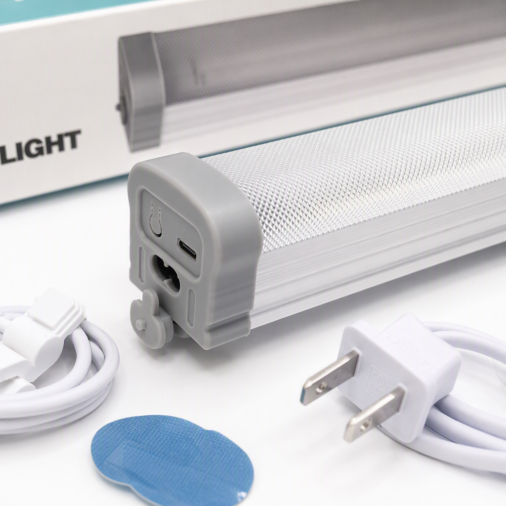 AC/DC universal LED emergency lighting tubes, transparent starry sky covers, white emergency tubes, two long strips, 30 cm and 50 cm grid covers, gray covers, modern living room lighting backup lights Application Scenario