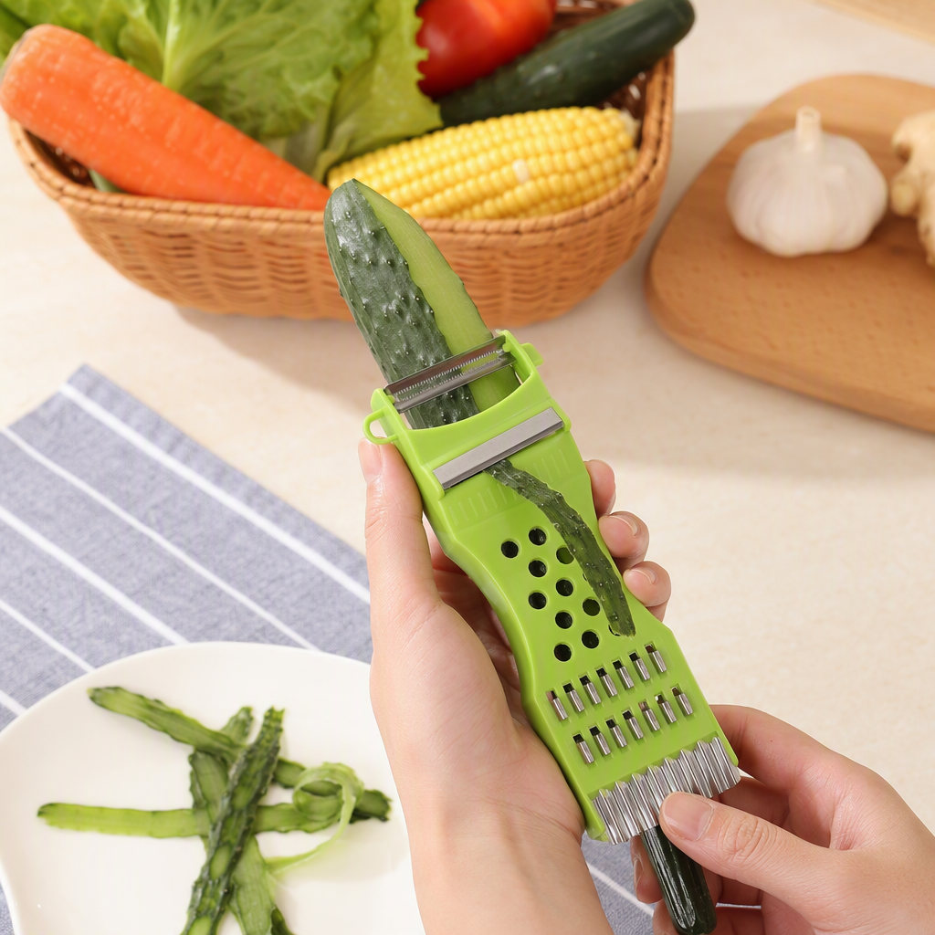 Multifuncional green peeler suministros de cocina frutas y verduras scraper herramientas portátiles peeler de mano details Picture