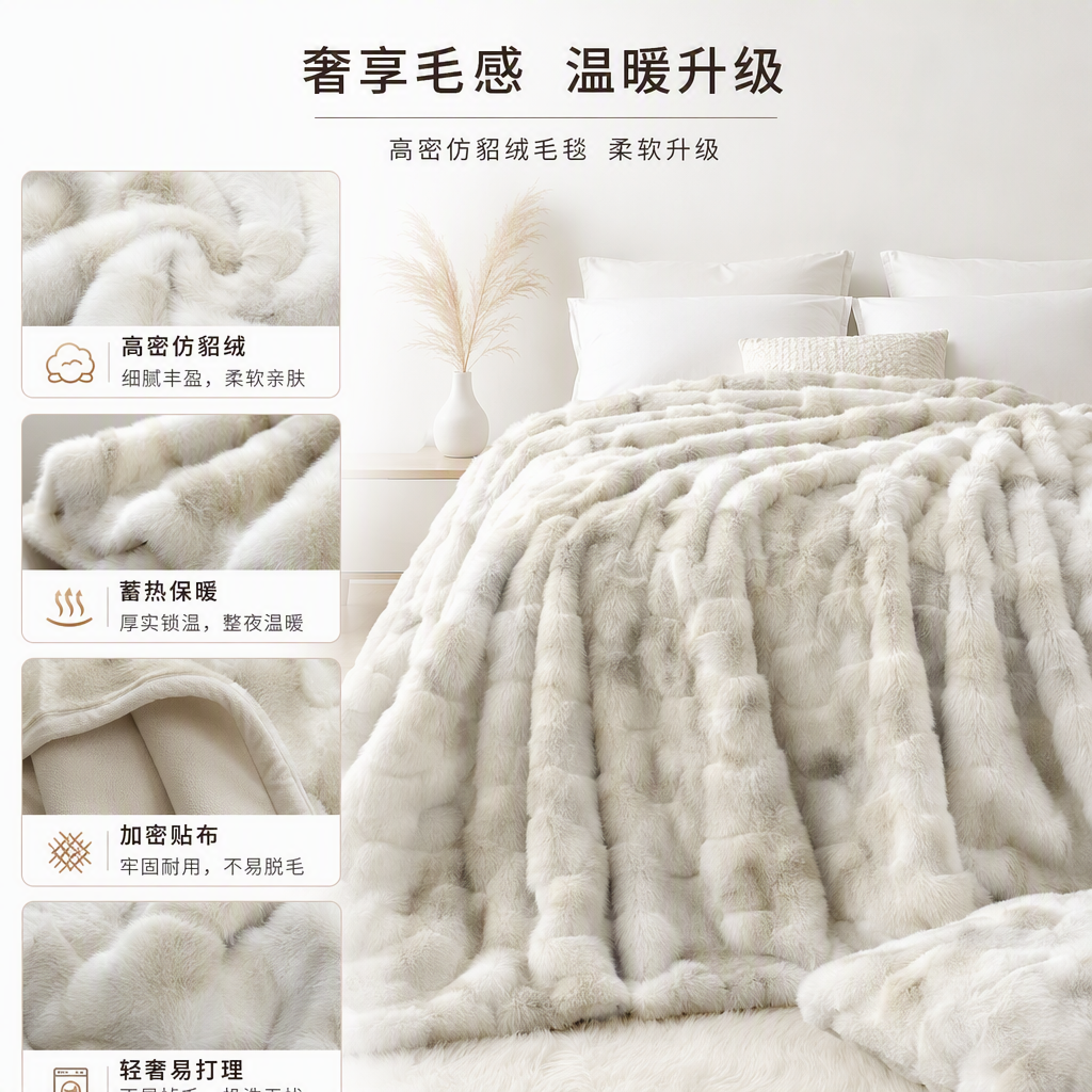 Manta de flanela suave y cómoda cubierta de cama caliente engrosada cubierta de invierno manta individual doble lavable a máquina para el hogar Specification image