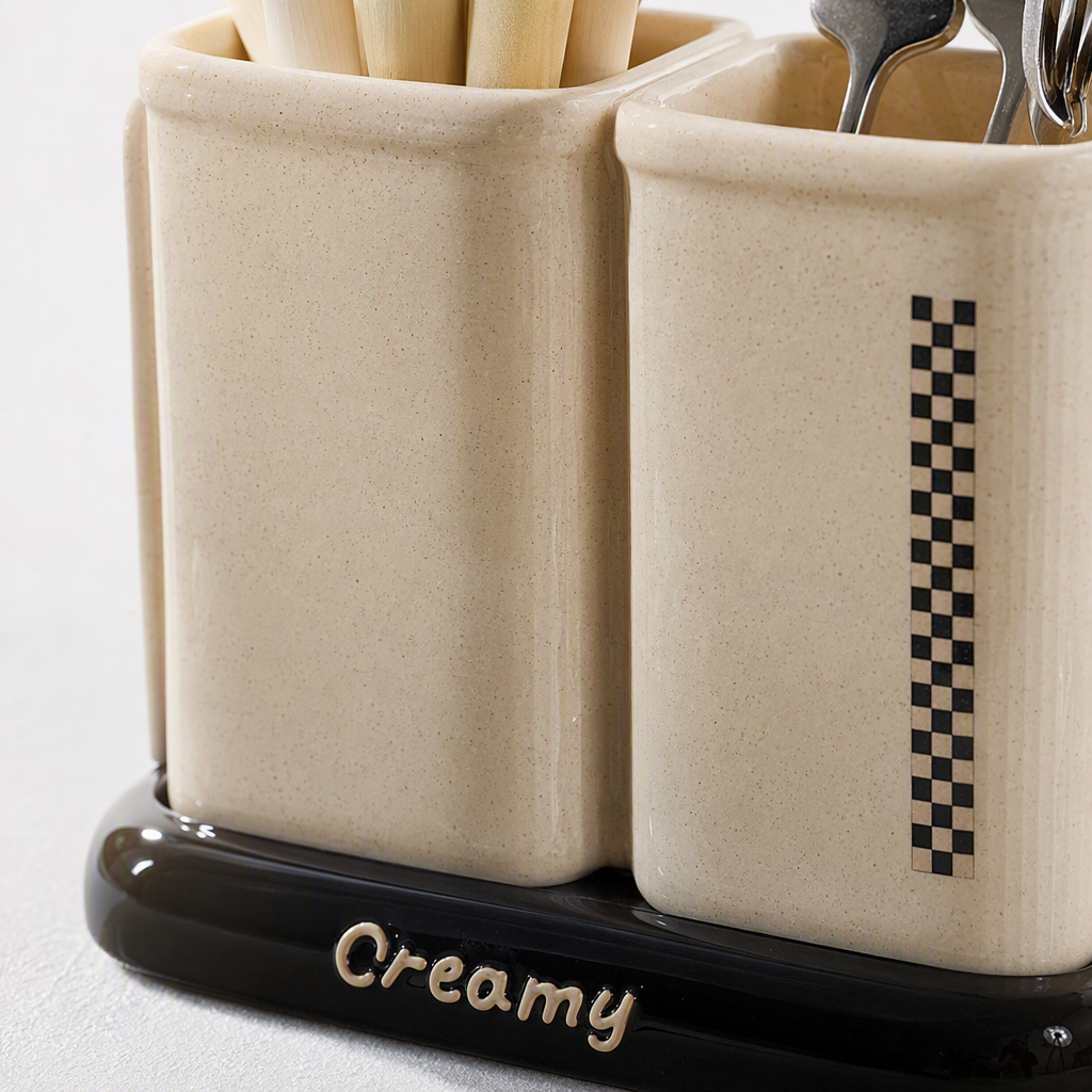 【CL】26Q1#6862 plastic tabletop partition 筷笼 chopstick storage box kitchenware simple and practical Specification image