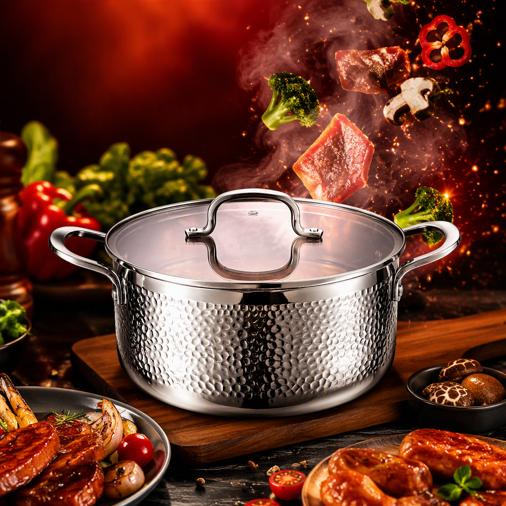 Multifuncional antiadherente olla de hierro hogar cocina wok durable engrosado wok set stewing freidora HRS1105-4 details Picture