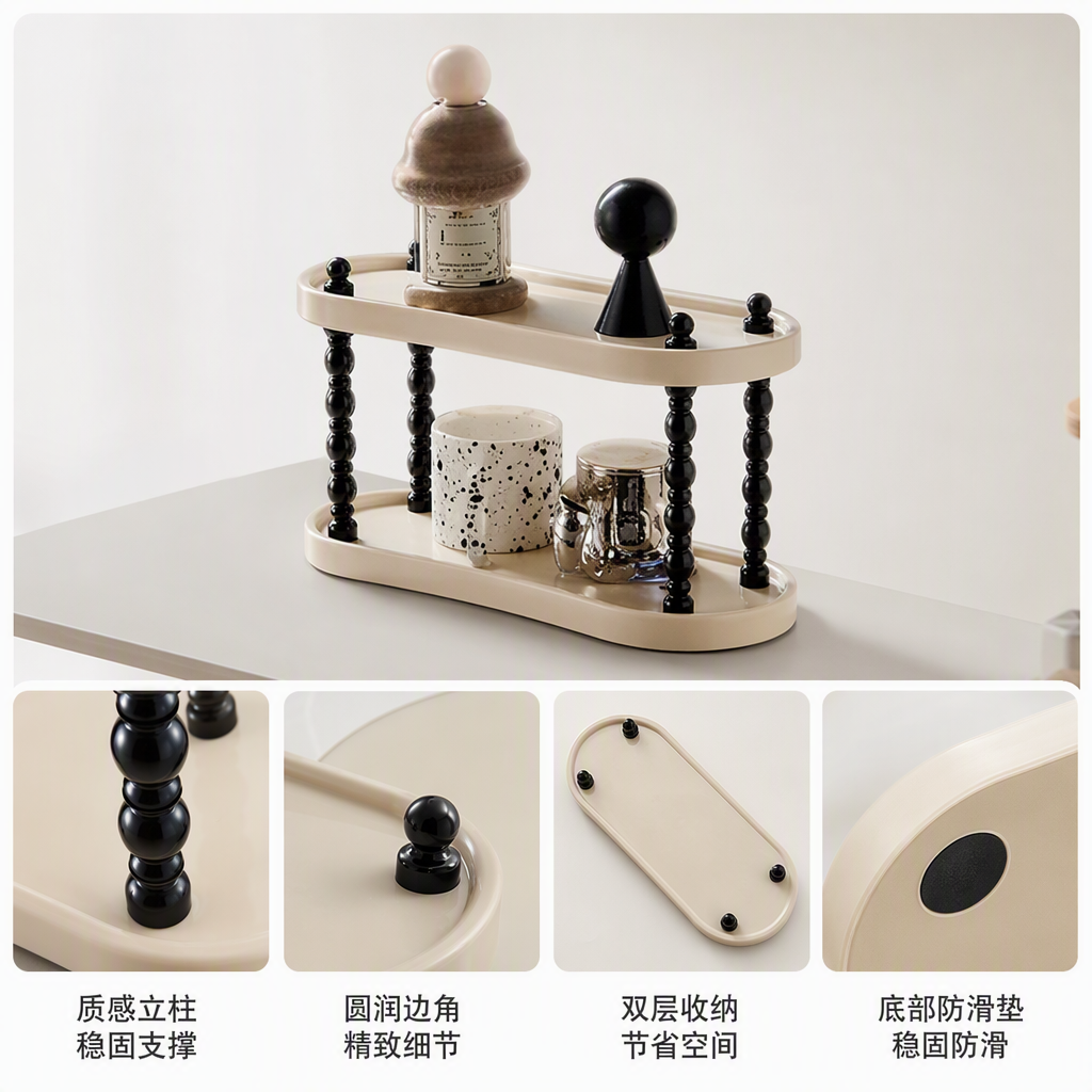 【CL】26Q1#6842-2 Multi-functional non-drilling bathroom storage rack, perforated board, mobile bedside storage and organization rack, household storage rack