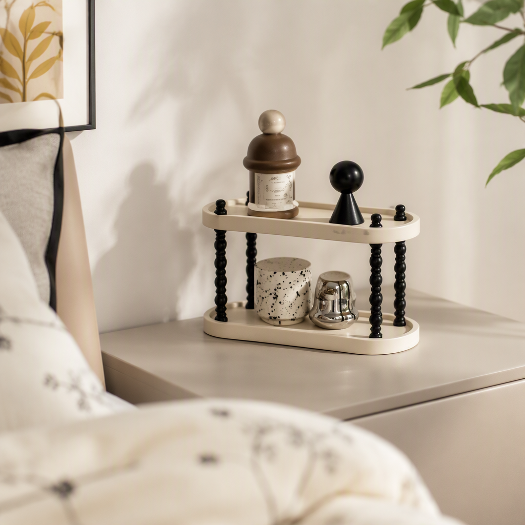 【CL】26Q1#6842-2 Multi-functional non-drilling bathroom storage rack, perforated board, mobile bedside storage and organization rack, household storage rack details Picture