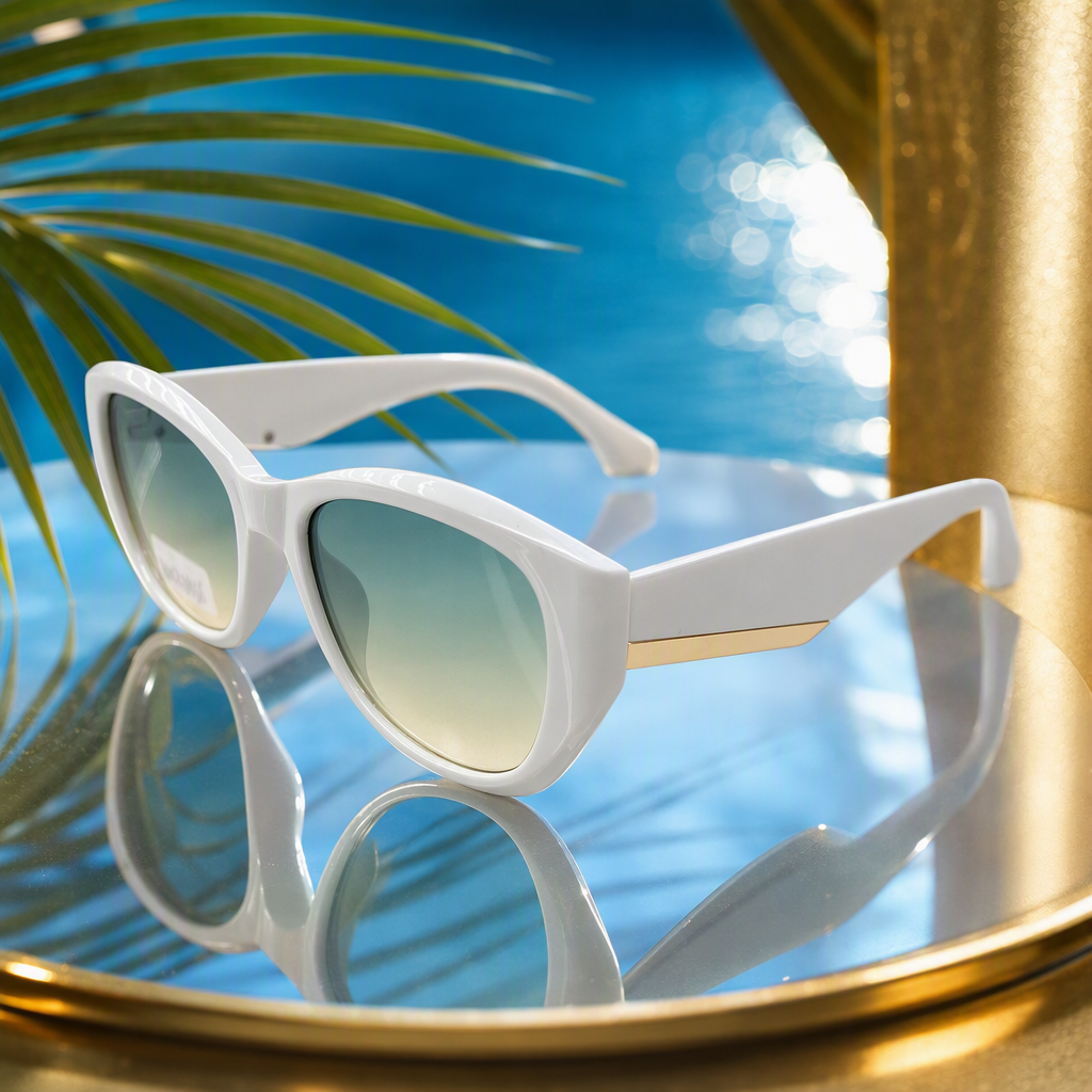 Fashionable white cat-eye sunglasses, UV-blocking polarized sunglasses, trendy and versatile sunglasses for women Specification image