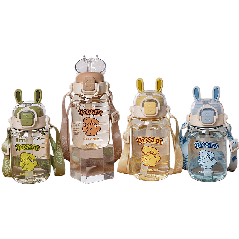 [OSEO] 26Q3#XBD-2075 cute niños doble beber taza de agua de plástico colorido portátil beber taza de agua estudiante bebé botella de agua Application Scenario