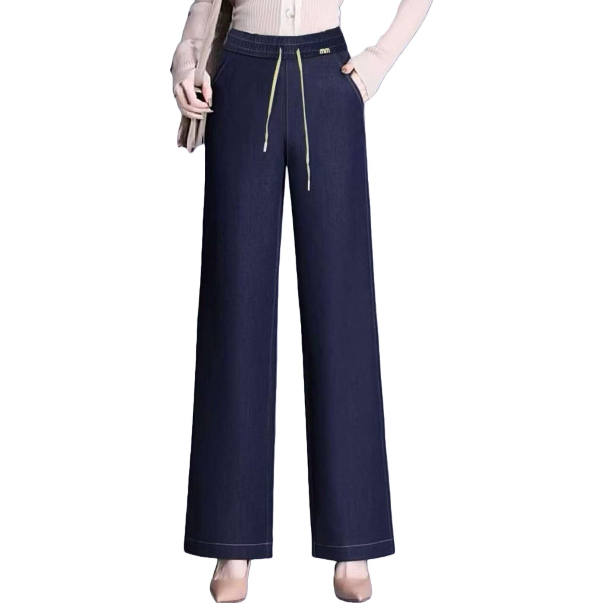 Moda versátil slim fit recto holgado pantalones casuales azul oscuro tendencia nueva llegada Item Picture