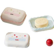 【CL】26Q1#7012 Color cartoon suction Cup Soap box, soap draining tray, ceramic soap rack, multi-functional waterproof storage box, household bathroom products Application Scenario