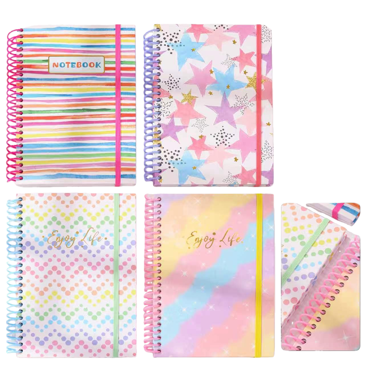 Colorful spiral binding notebook, student notebook, creative hand-held notebook, office notebook, student style Item Picture