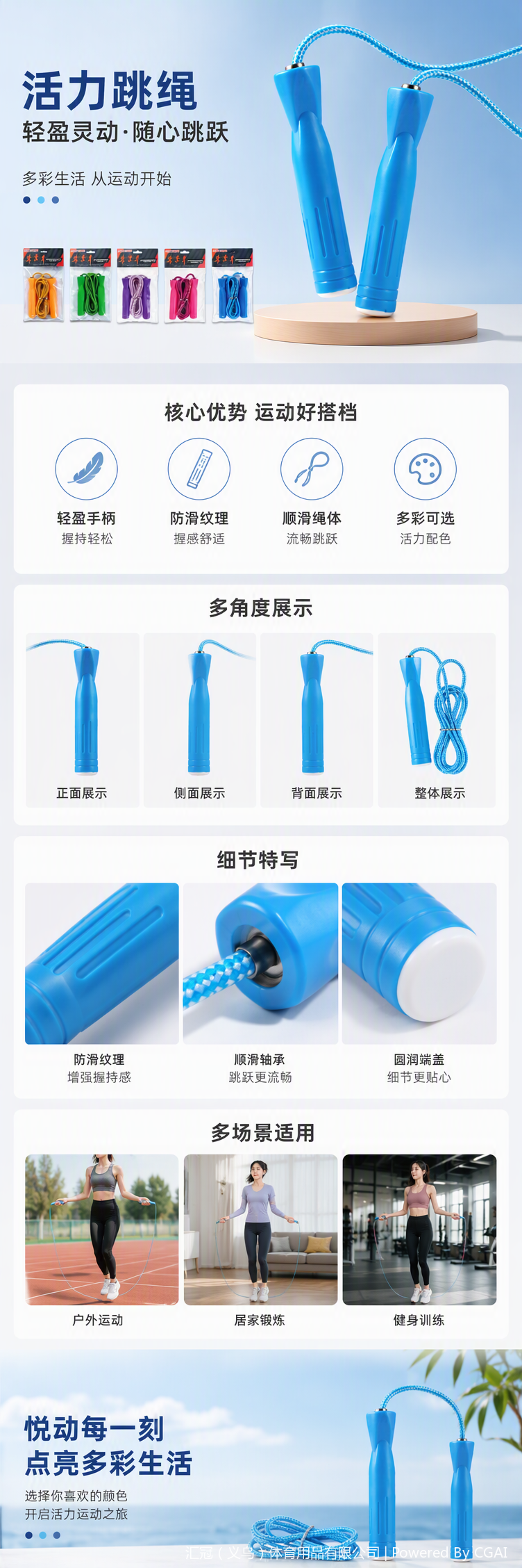 6108多彩耐用轴承棉绳跳绳详情1
