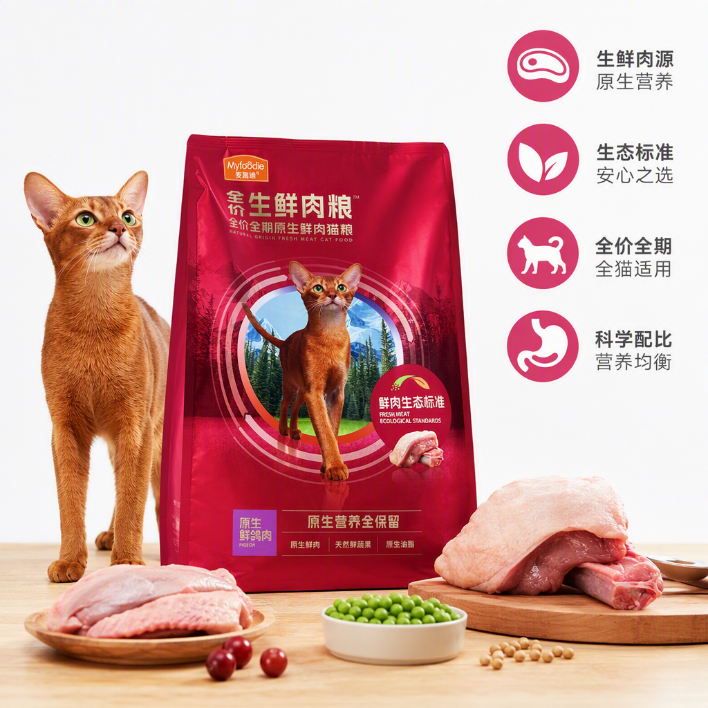 High-quality red cat food bags, pet food packaging bags, durable, moisture-proof, portable, large-capacity cat-specific bags