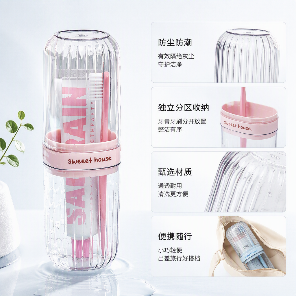 【CL】 26Q1#6983 Multi-functional ceramic toothbrush holder, transparent toothbrush cup, storage foot bath bucket, sports water cup, toiletries soap box set, household hygiene products