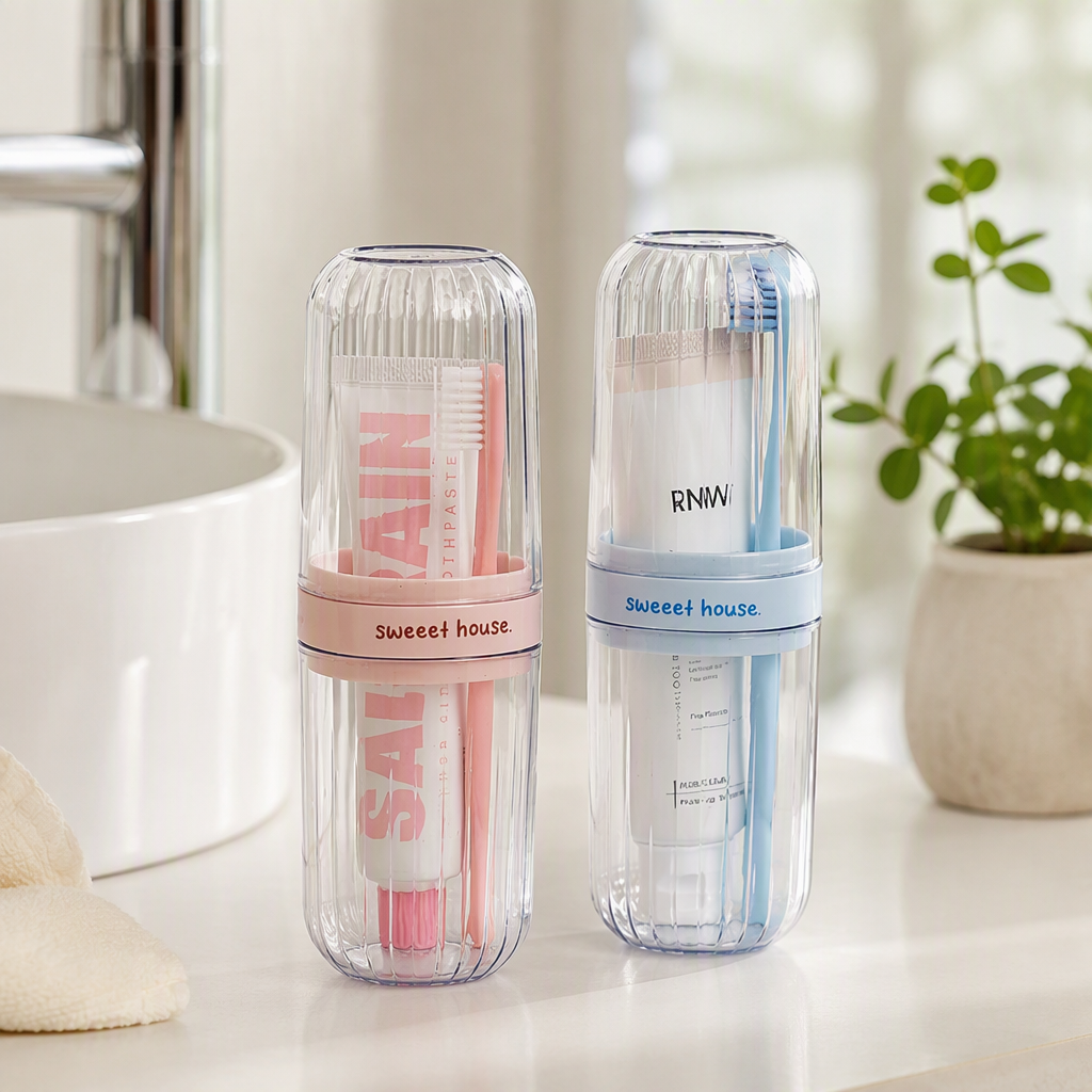 【CL】 26Q1#6983 Multi-functional ceramic toothbrush holder, transparent toothbrush cup, storage foot bath bucket, sports water cup, toiletries soap box set, household hygiene products details Picture