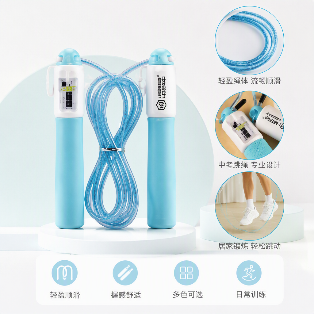 8735多功能耐用跳绳计数钢丝跳绳详情2