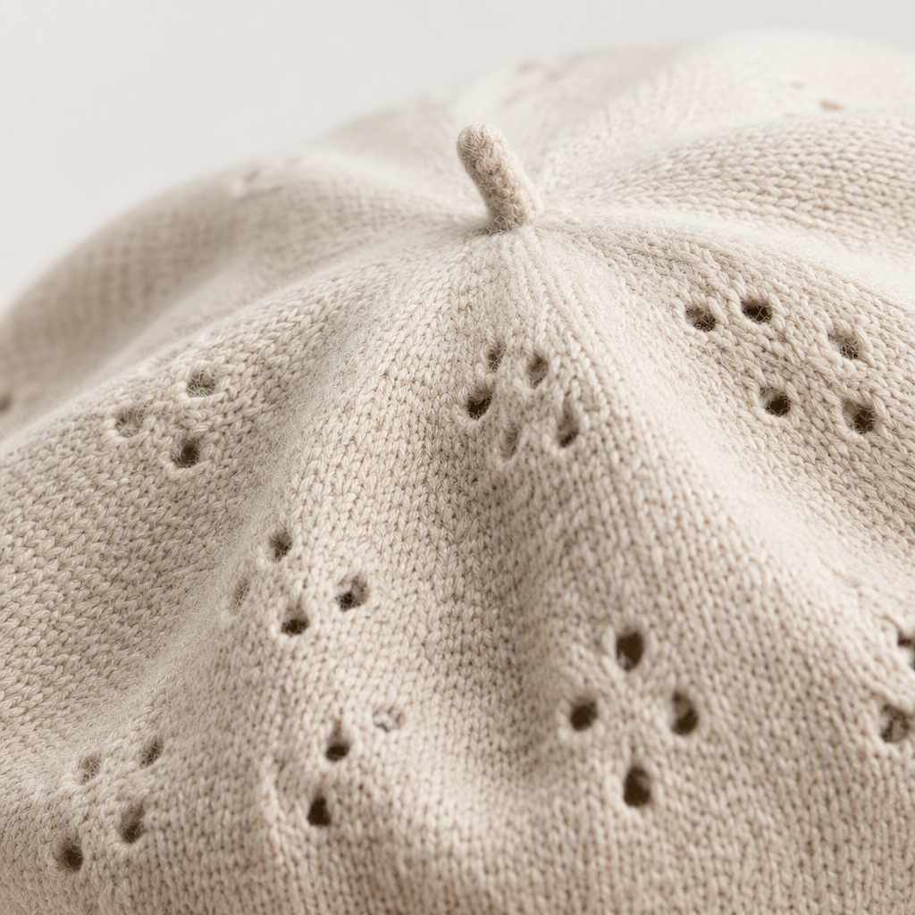 Beige hollowed-out beret is fashionable and versatile. It's a trendy hat for blonde women and a new casual hat accessory for autumn and winter Application Scenario