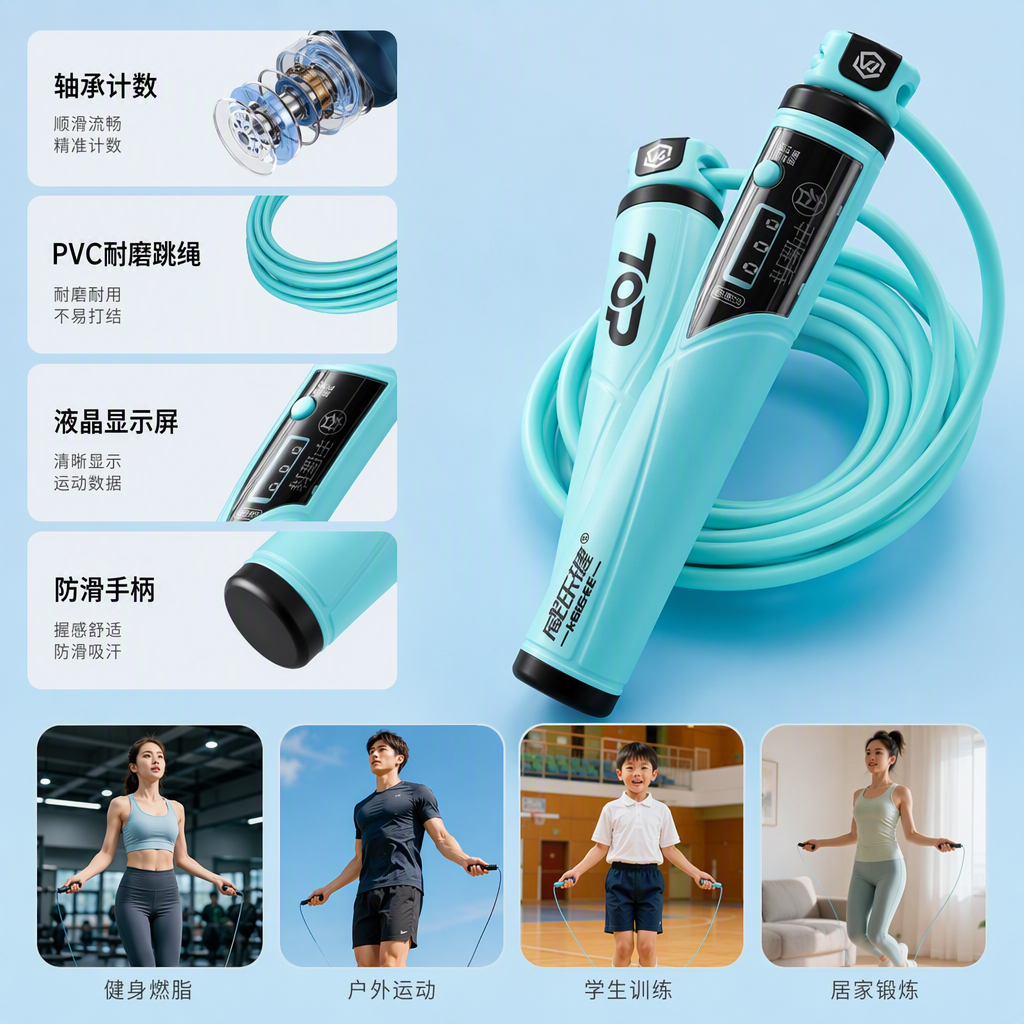 8655多功能专业跳绳轴承计数跳绳详情2