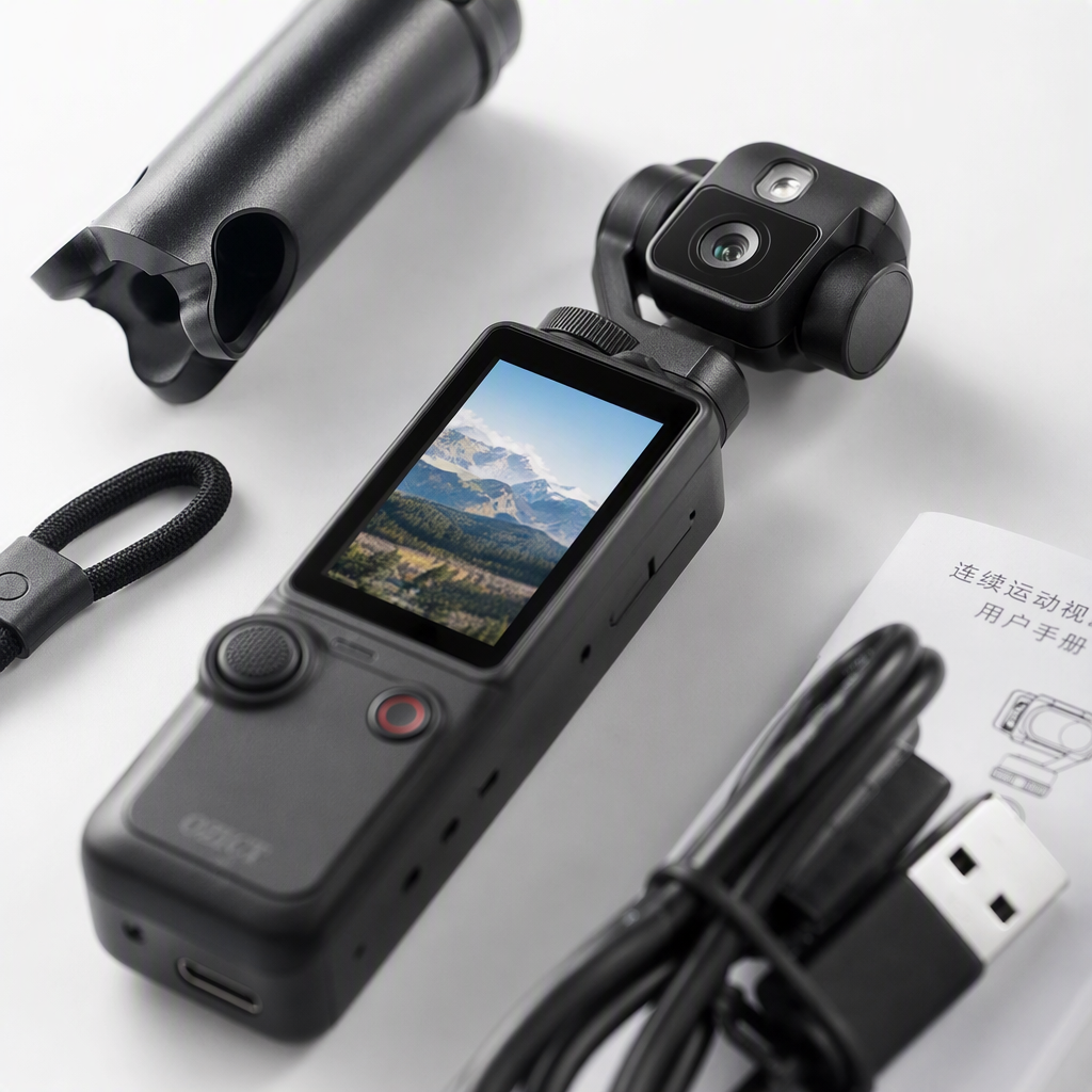Multi-functional color handheld pan-tilt camera, high-definition video recording, selfie, live streaming, stable anti-shake portable device Application Scenario