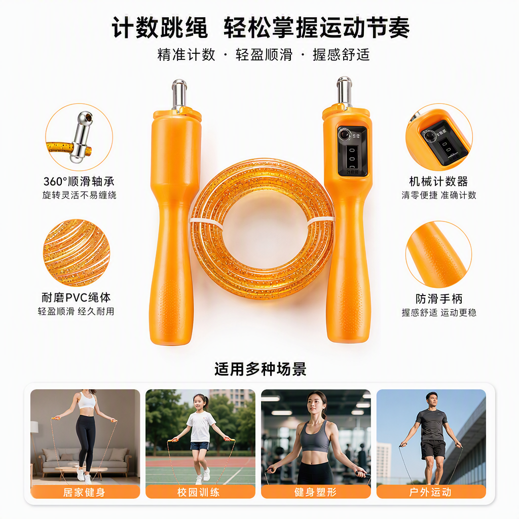 9010机械计数钢丝跳绳详情2