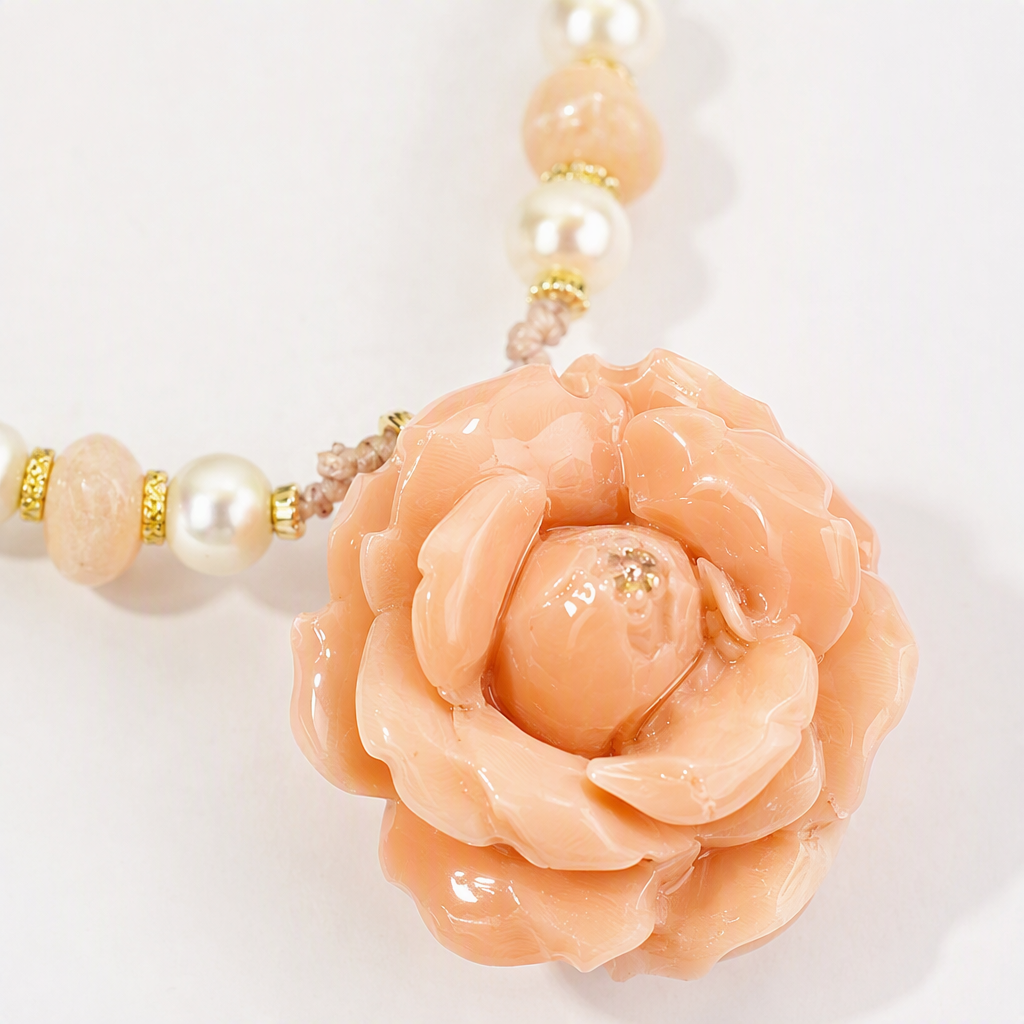 Rosa rosa flor colgante collar moda elegante lady accesorios regalo para novia regalo de cumpleaños Application Scenario