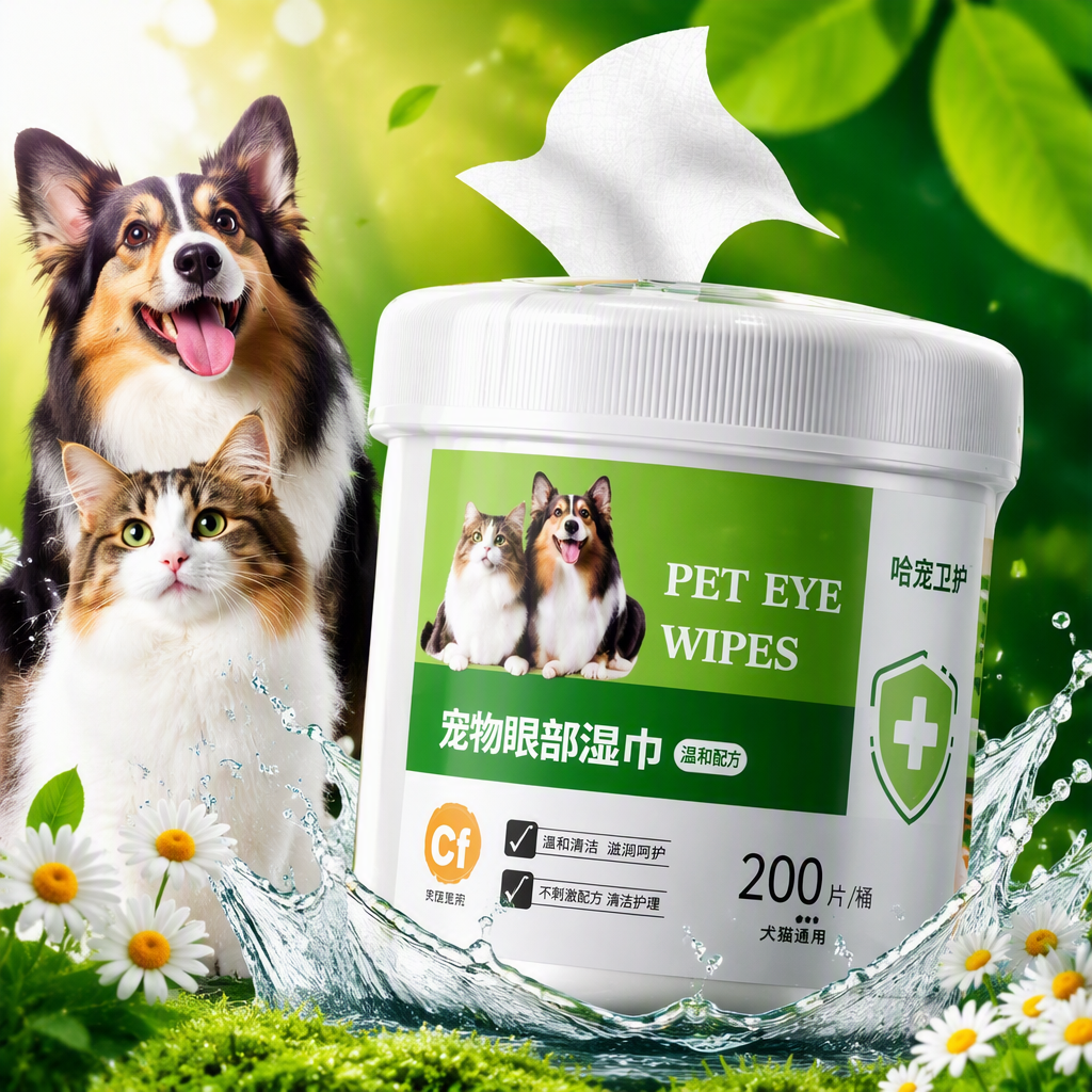Pet eye wipes, white cans, pet care wipes, pet-specific cleaning, wet and sharp pet eye care wipes, pet supplies, pet cleaning wipes, pet eye care wipes, pet wet wipes, pet care supplies Specification image